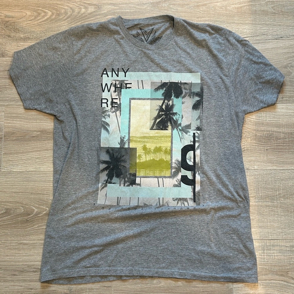 Univibe Charcoal Graphic Tee with Geometric Design